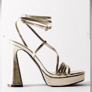 ZARA PLATFORM METALLIC HEELS